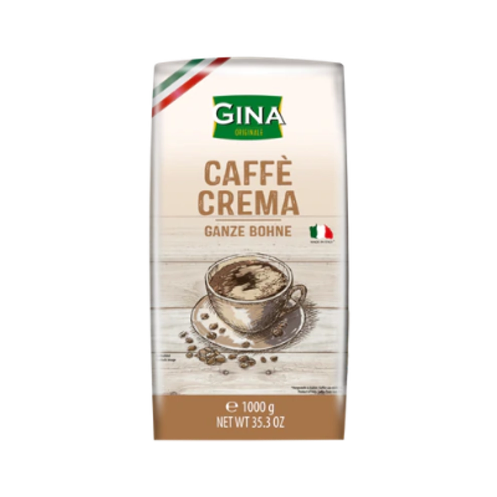 Кофе жареный в зернах Caffe Crema ТМ Gina, 1 кг
