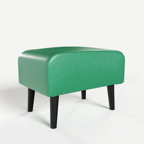 Пуф на высоких ножках Фантазёр из зелёной эко-кожи в офис, дом, салон красоты, прихожая, гостиная, на кухню, в кафе, в зону ожидания, в коридор, к туалетному столику. Банкетка, подставка.