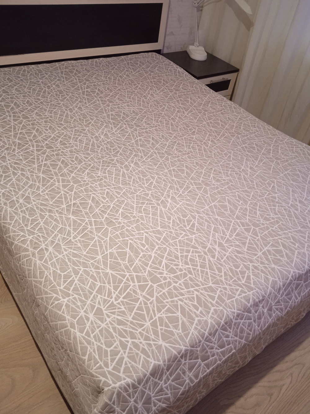 Покрывало жаккардовое двухстороннее Нежность 300-18 беж,серый 2.0 (180х200)