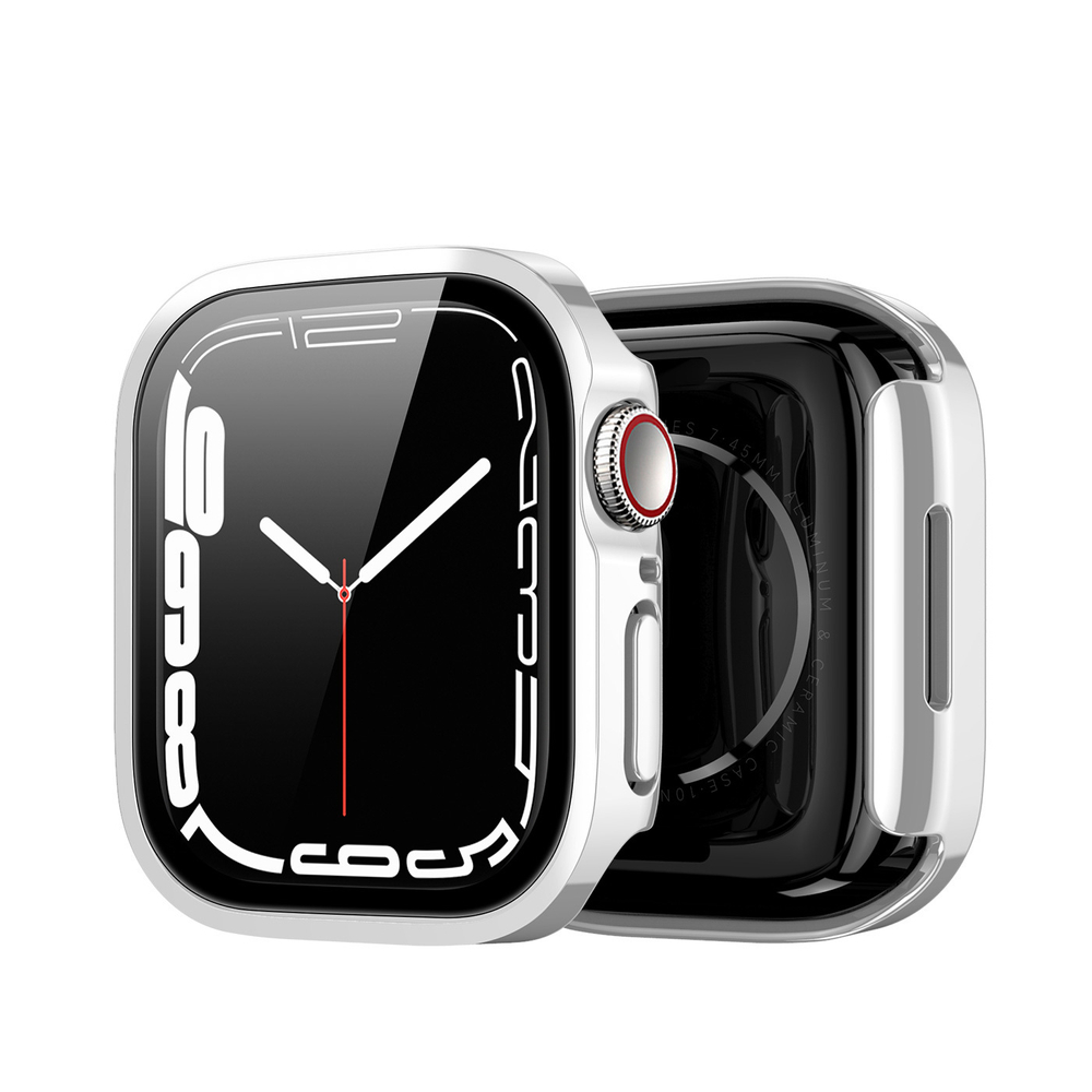 Чехол-бампер серебристого цвета из TPU от Dux Ducis для смарт часов Apple Watch 10 серия, размер 42 мм, серия Hamo Series Case