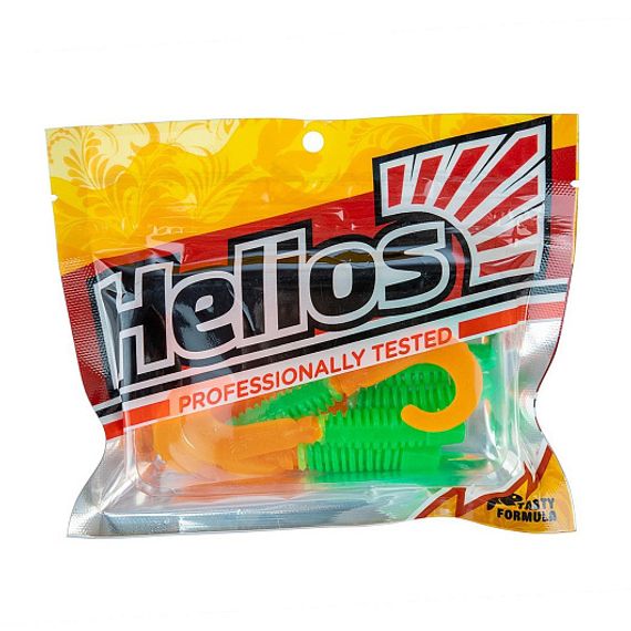 Твистер Din 3,11&#39;/7,9см Lime &amp; Orange 6шт. (HS-33-020) Helios