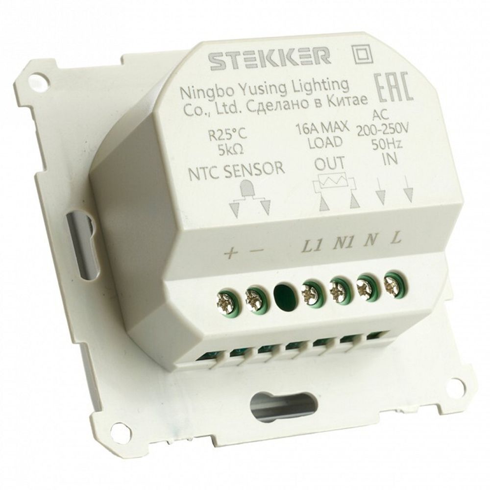 Терморегулятор электромеханический для теплого пола без рамки Stekker Катрин 49743