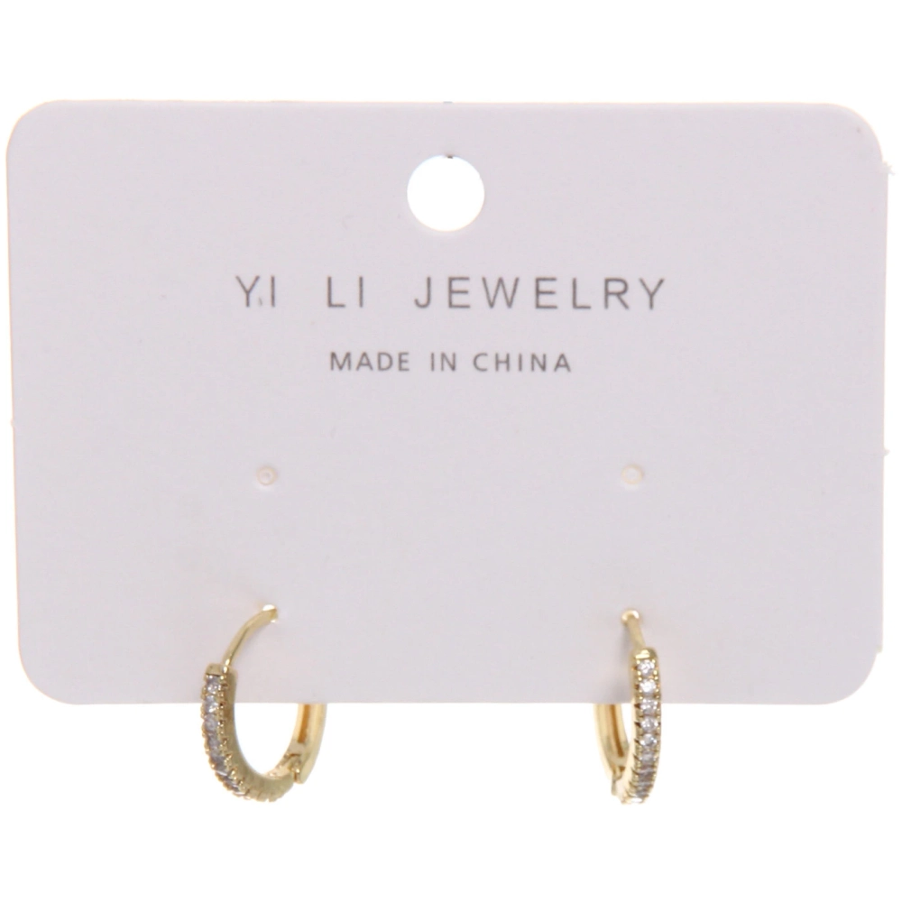 Серьги из гиппоалергенного металла со стразами «ПАЛУМНА», кольца, цвет золото и серебро, 1,2-dсм