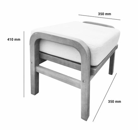 Пуф с подушкой Tagliamento Ravona, натуральный, бежевый