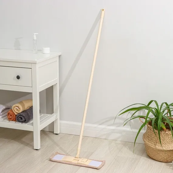 Швабра для мытья пола плоская Доляна, насадка микрофибра 42×12 см, 50 гр, металлическая ручка 119 см, цвет МИКС
