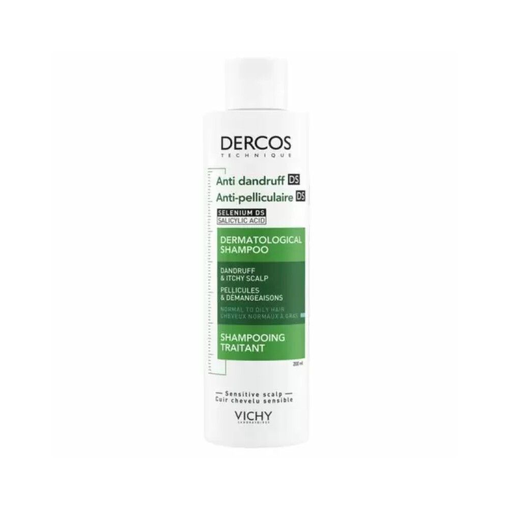 Vichy Dercos Anti-Dandruff Интенсивный шампунь-уход против перхоти для нормальных и жирных волос, 200 мл