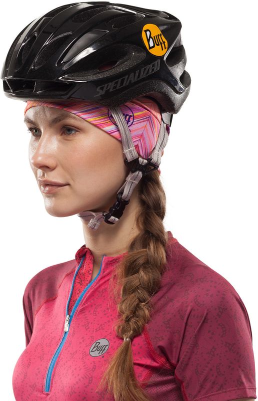 Широкая спортивная повязка на голову Buff Headband Wide CoolNet ayla Rose Pink Фото 3