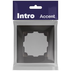 Рамка для розеток и выключателей Intro Accent 6-501-05 на 1 пост, СУ, антрацит