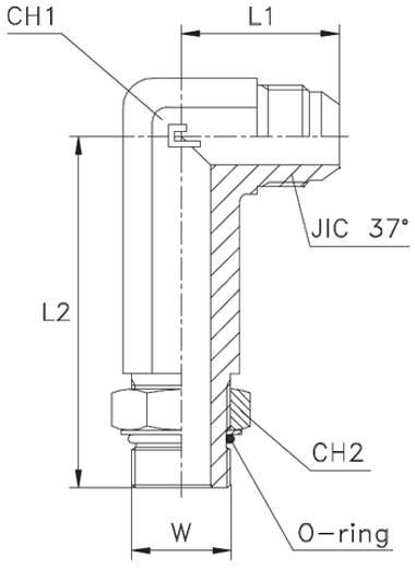 Штуцер FRM90 JIC 9/16 (удлин.)