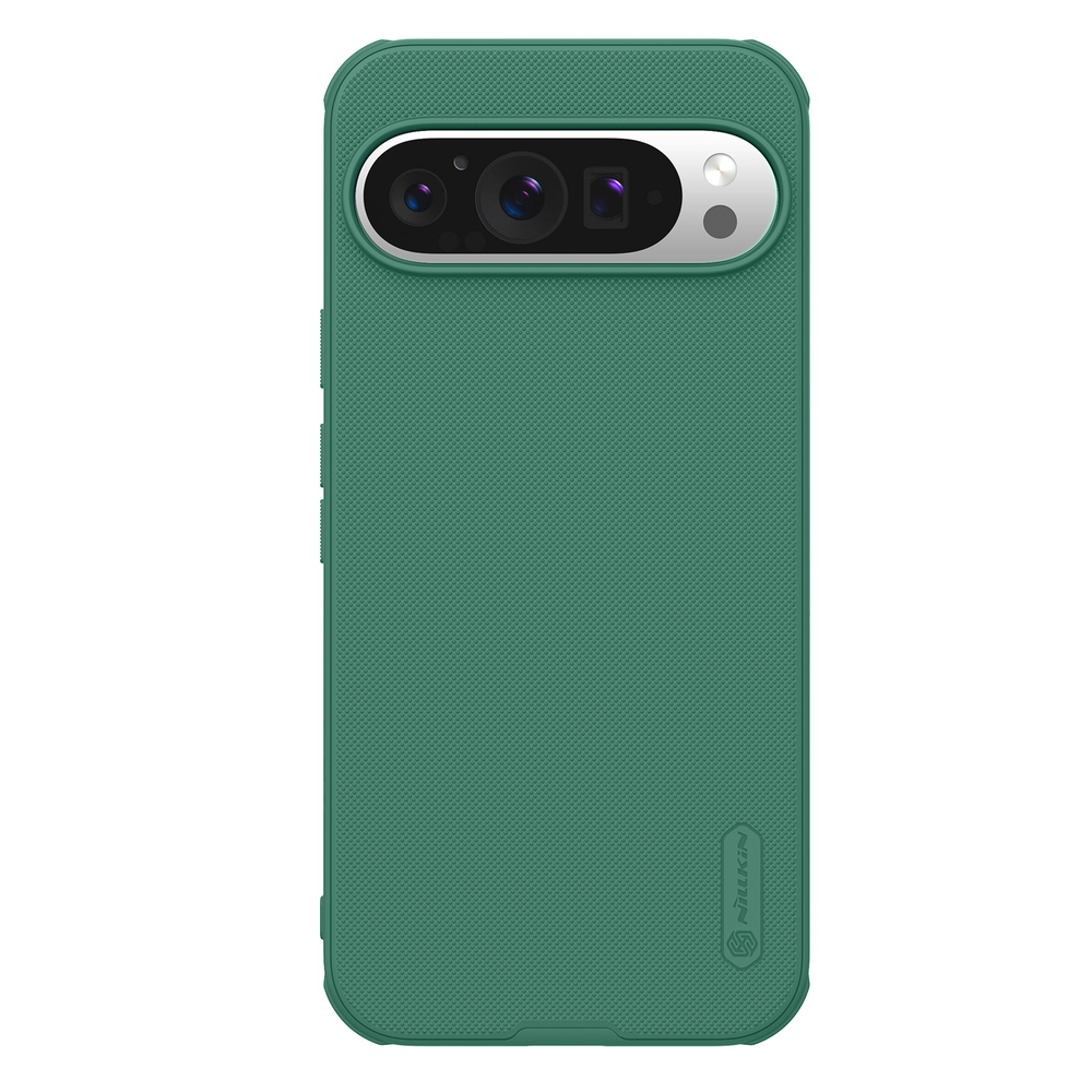 Усиленный чехол зеленого цвета (Dark Green) от Nillkin для Google Pixel 9 и 9 Pro, серия Super Frosted Shield Pro