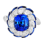 Кольцо с Сапфирами и Бриллиантами, R0119-0/2