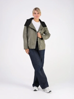 Кожаная куртка демисезонная с капюшоном