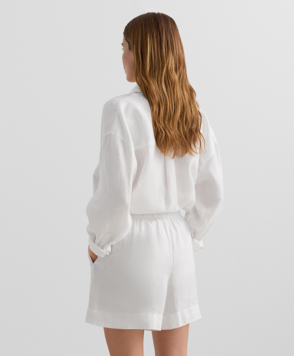 Oysho Шорты-бермуды из 100% льна, белый