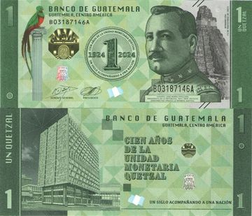 1 кетсаль 2024 Гватемала «100 лет Национальной валюте»