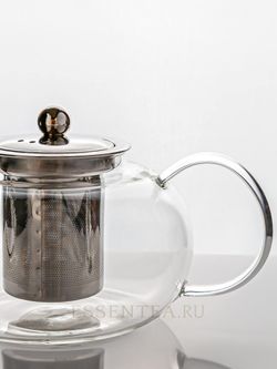 Чайник стеклянный "Хуабан-крупный" с металлической колбой 800 мл