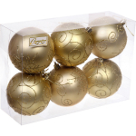 Набор шаров 8 см «Magic wish» (набор 6 шт), Золото