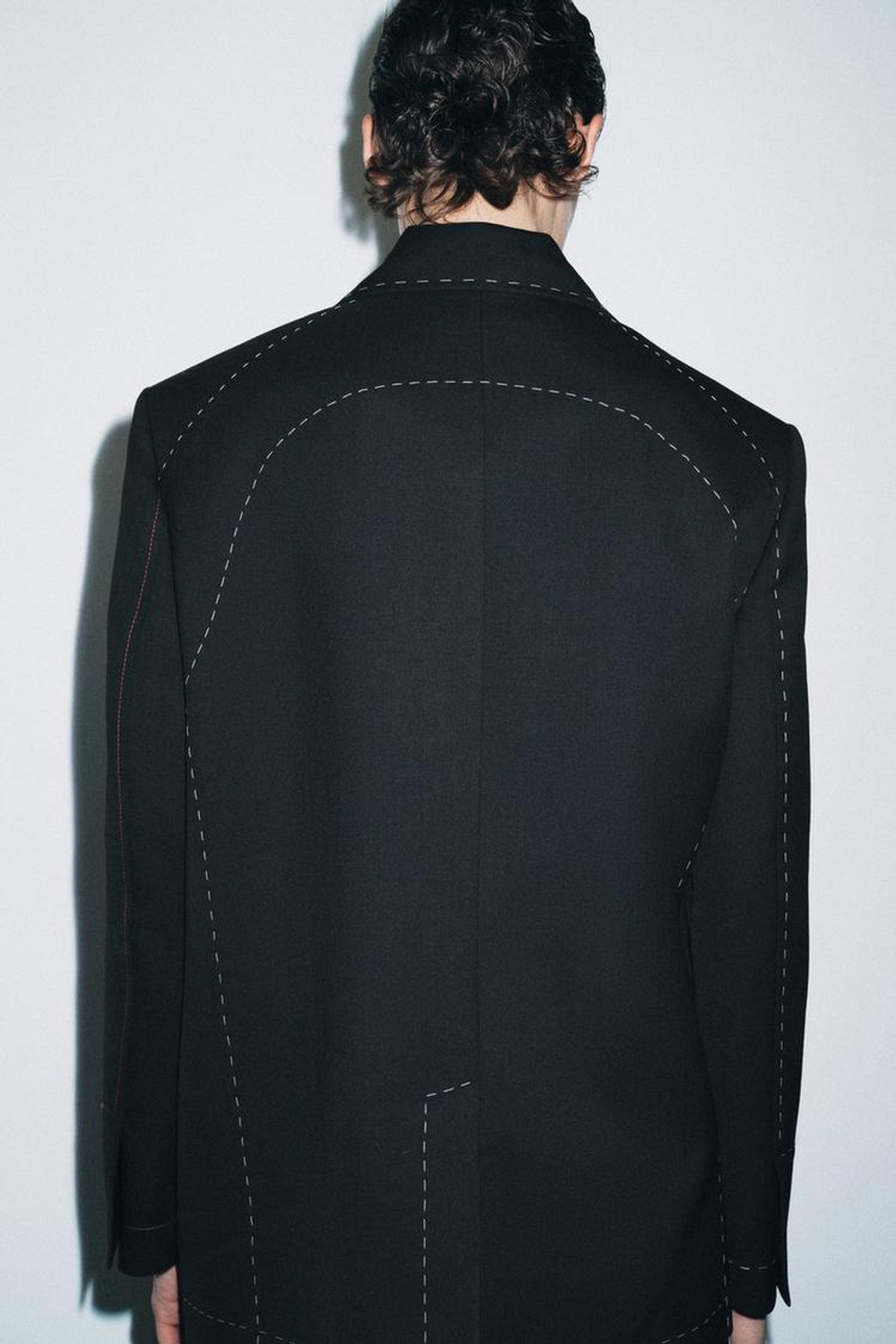 ZARA БЛЕЙЗЕР С КОНТРАСТНОЙ ОТСТРОЧКОЙ — LIMITED EDITION, ZW COLLECTION, ЧЕРНЫЙ