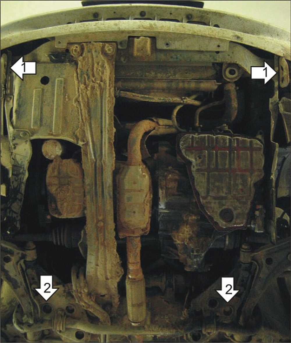 Усиленная защита Motodor картера двигателя, кпп. 2 мм, сталь. для Mercury Villager 1993-1998 арт.00706