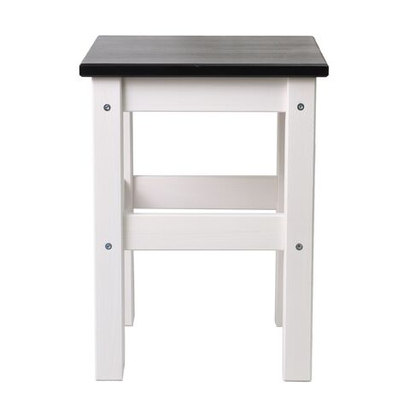 Табурет деревянный Одвар 33х33 см из массива сосны, черный/белый