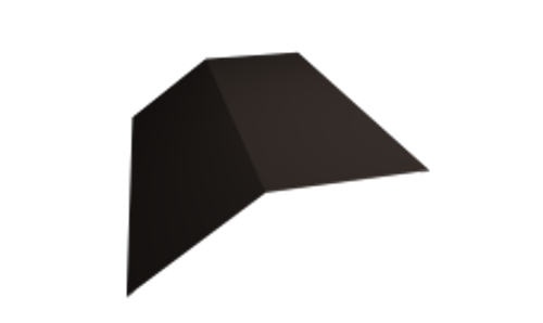 Планка конька плоского 190х190 матовый RAL RR 32 темно-коричневый (2м)