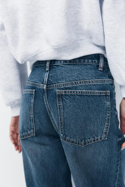 ZARA ДЖИНСЫ НА ЗАПÁХЕ С ШИРОКИМИ ШТАНИНАМИ И ВЫСОКОЙ ПОСАДКОЙ, МОРСКОЙ СИНИЙ