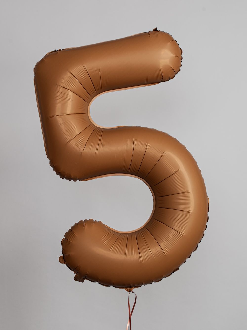 F Шар (40''/102 см) Цифра, 5 Slim, Шоколад, Матовый (БГ-60)  Изображение2