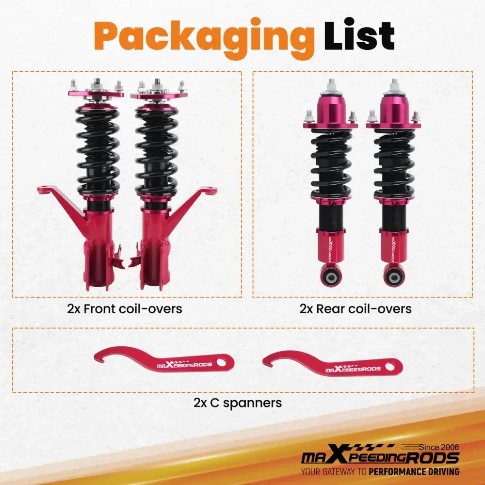 Комплект для автомобиля Honda Civic 2001 2002 2003 2004 2005 Adjustbale Height Shock Strut Red Coilovers lowering kit