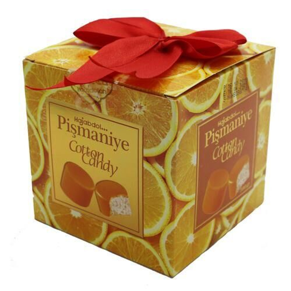 Конфеты Хаджабдуллах из пашмалы Апельсин упаковка с бантом / Hajabdollah Pashmala Sweets Orange 300г