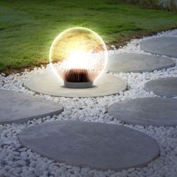 Садово-парковый светильник ЭРА НТУ 02-60-205 шар дымчатый призма на опору / кронштейн IP44 Е27 max60Вт d200mm | Садовые и парковые светильники