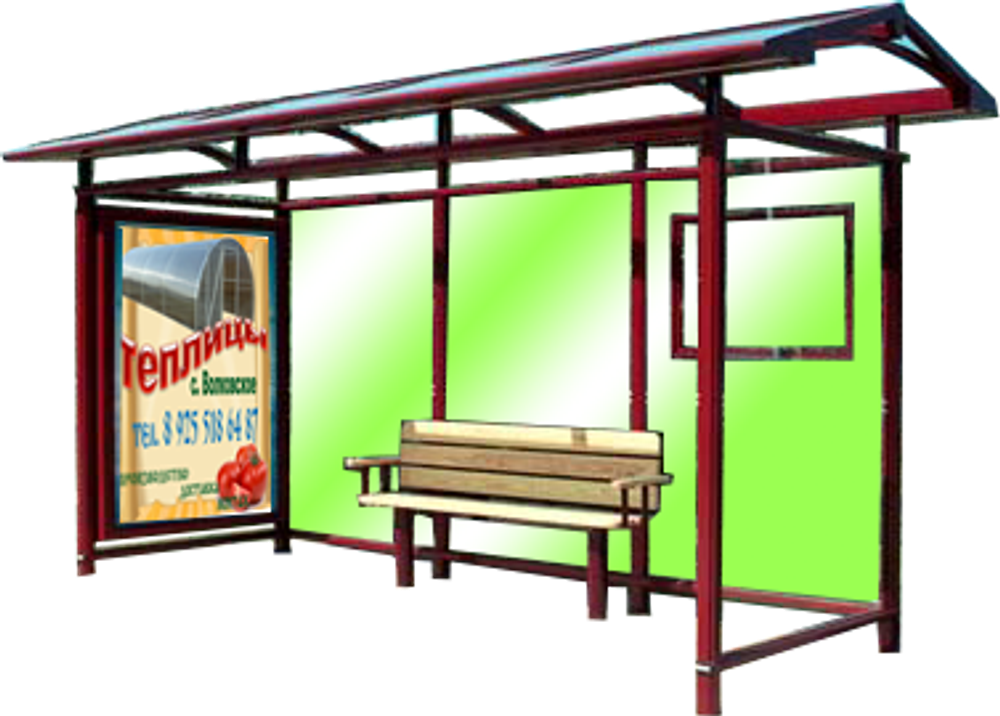 Остановочный павильон А-43 каленое стекло