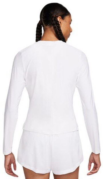 Женская теннисная футболка с длинным рукавом Nike Court Advantage Dri-Fit 1/4-Zip Tennis Mid Layer - white/black