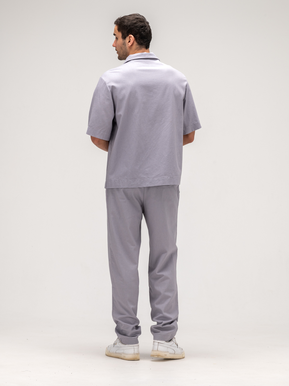 Костюм мужской льняной. Рубашка с брюками.Грей