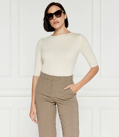 Хлопковый свитер rombo Marella - экрю(33661512)