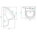 Писсуар "ГАЛА" с крепл. d 40 (горизонт/вертик.отвод)  (Santek)