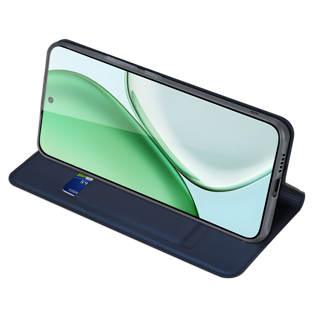 Чехол книжка синего цвета из PU кожи для Honor Magic 8 Lite, X9d и X70, серия Skin Pro Series от Dux Ducis