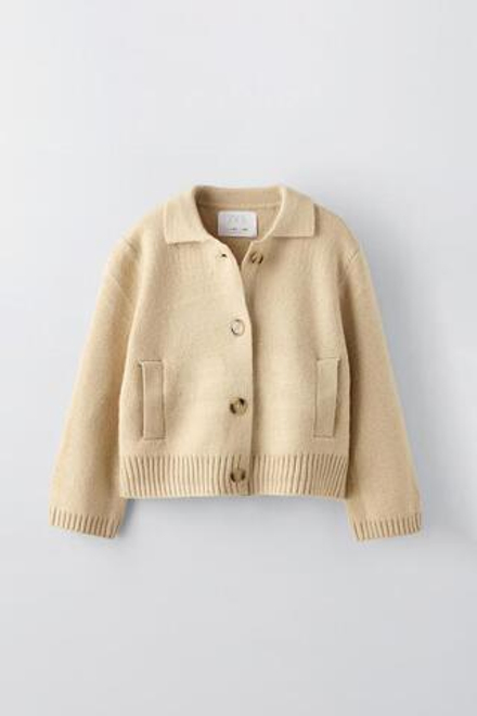 ZARA КАРДИГАН С ПУГОВИЦАМИ, СВЕТЛО-БЕЖЕВЫЙ