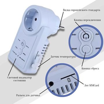 GSM розетка с датчиком температуры и дистанционным управлением iTimer WT-C21
