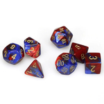 Chessex 7-dice set Gemini Blue-Red/Gold