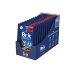 Влажный корм пауч для взрослых кошек Брит BRIT PREMIUM говядина и горошек в соусе, 85г 14шт