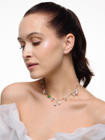 Колье "Stone heart colored" Silver