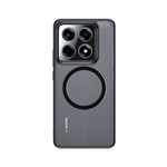 Чехол с Магсейф Xiaomi 14T Pro прозрачный матовый с черным бортом WLONS