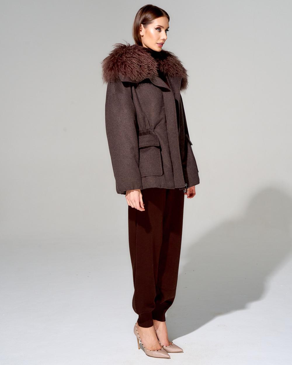 Парка с меховой отделкой ламы