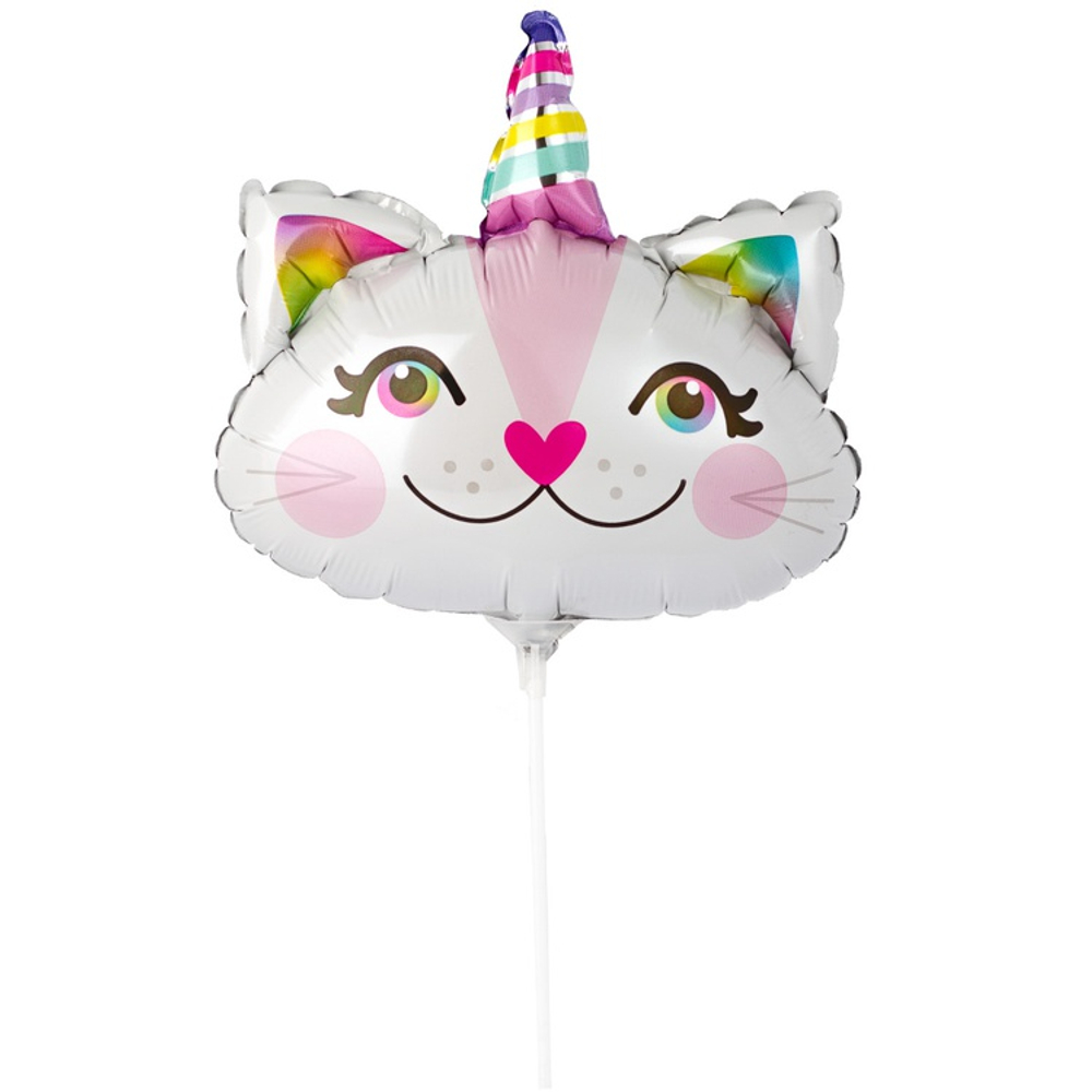 Шар Фольгированный Кошка-Единорог (Белый)