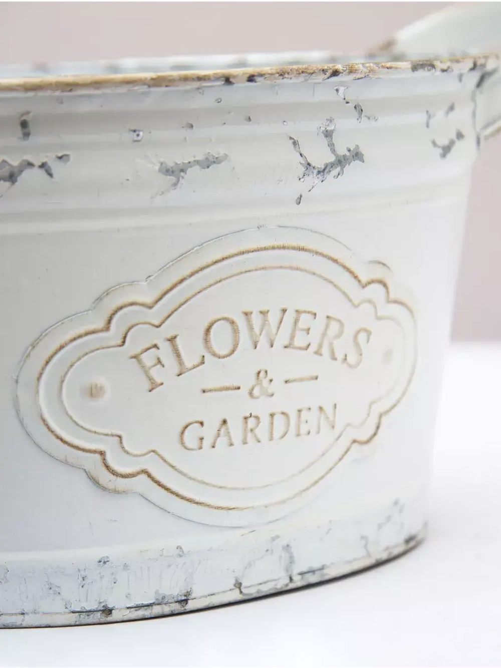 Винтажное металлическое овальное кашпо 37*15,5 см