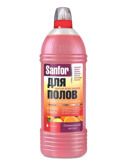 Средство для мытья полов «SANFOR» Ультра Блеск Забота о доме 1000 мл