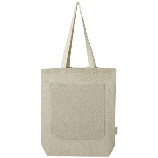 Эко-сумка Pheebs объемом 9 л из переработанного хлопка плотностью 150 г/м² с передним карманом