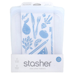 Stasher, многоразовый силиконовый пакет для пищевых продуктов, 0,5 галлона, прозрачный, 1,89 л (64 жидк. унции)