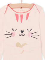 Боди с длинным рукавом DPAM Розовый/Принт: мордочка кошки (Девочка)