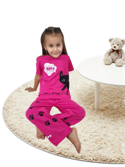 7-55-3 Пижама для девочки (фуфайка и брюки)