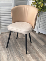 Стул М-City DISAUR Моне Айвори Rovena Ivori ткань, Orakul 130 Экокожа, Черный каркас